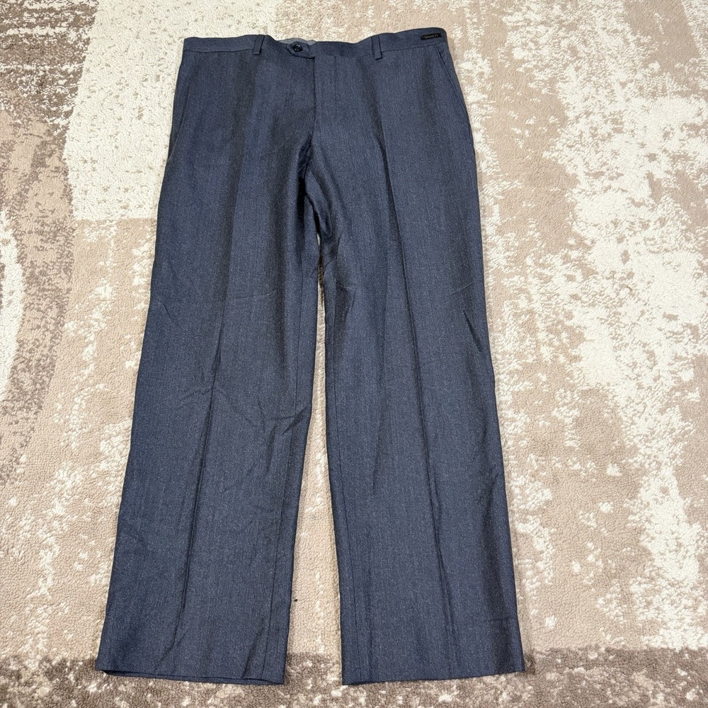Jos A Bank Reserve Dress Pants Mens 36x30 Marzotto Super 110s Wool Dark Gray